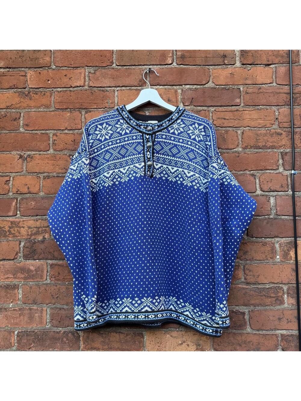 L.L. Bean women’s 3 button fair isle knit sweater XL